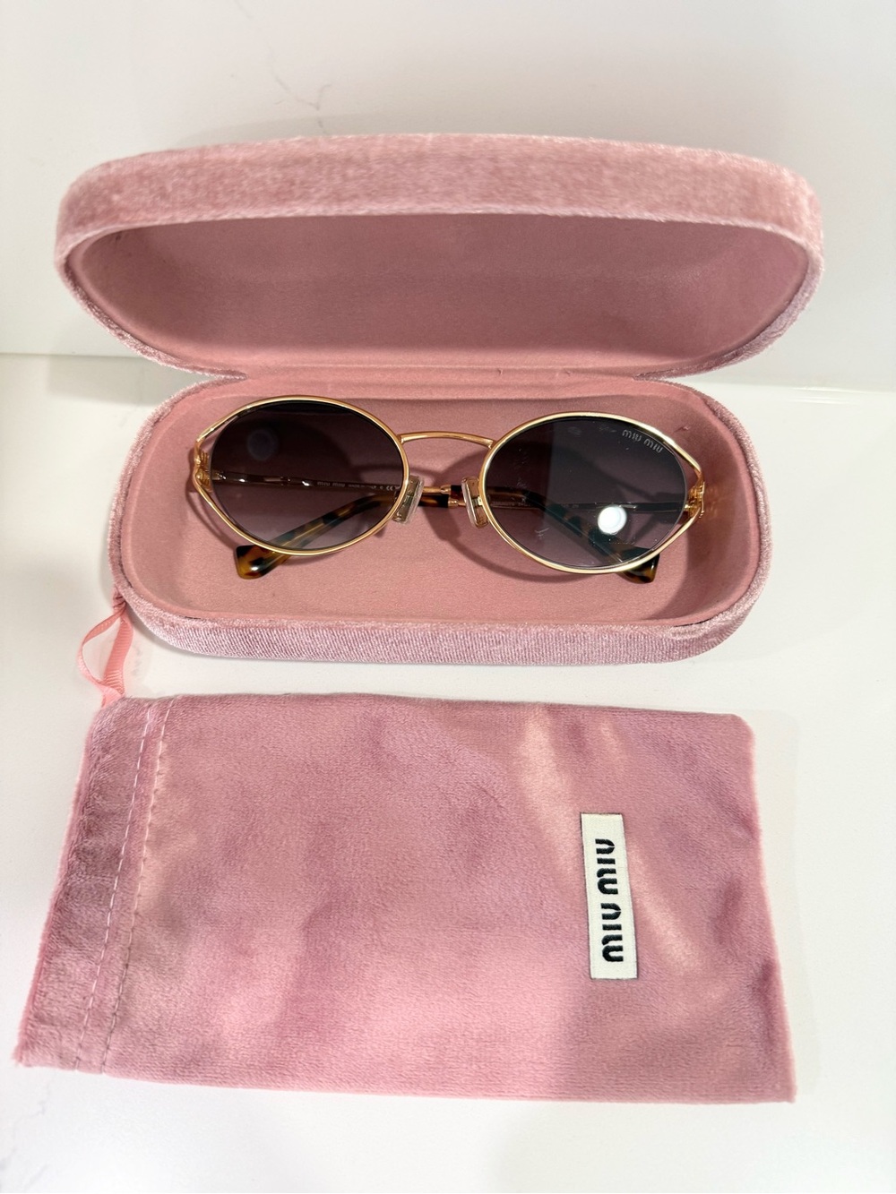 MiuMiu 52YS Gradient Oval Sunglasses